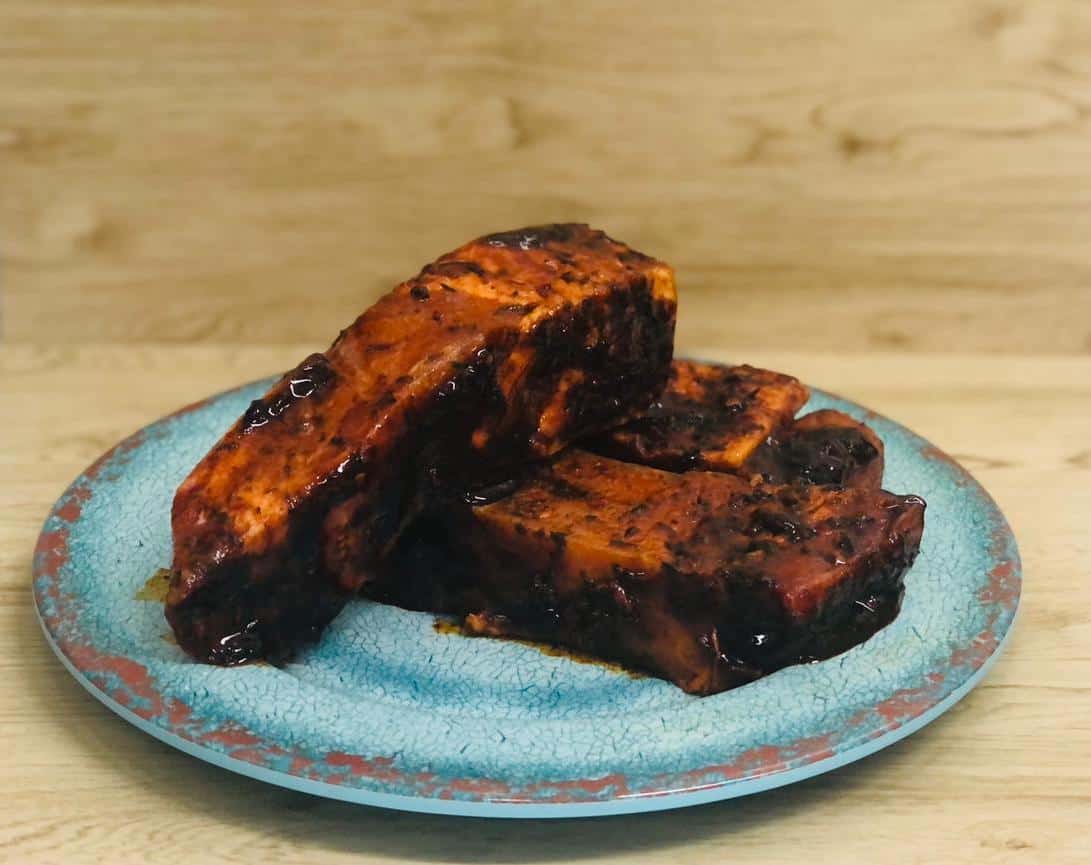 Jamaican jerk rib steak