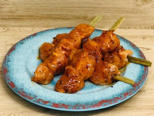 Ginger, lemon & chili chicken breast skewers